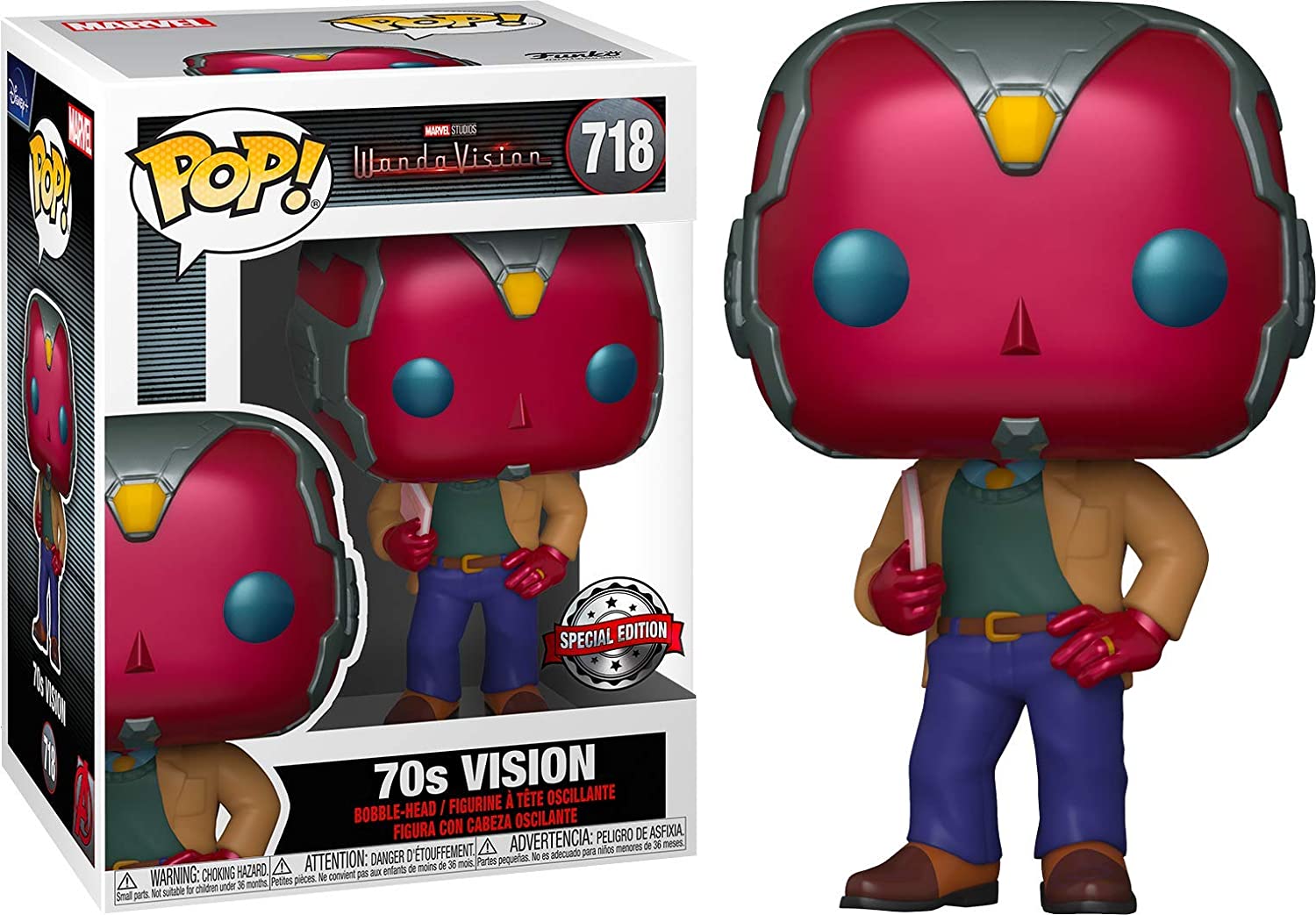 Funko Pop! Marvel: WandaVision - 70s Vision - US Exclusive ENG Merchandising