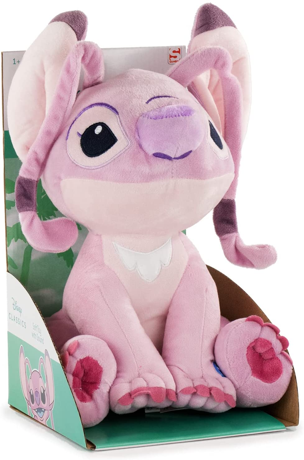 Disney - Lilo & Stitch - Angel Assis Peluche Douce Avec Son 30 cm - Présentoir - flash vidéo