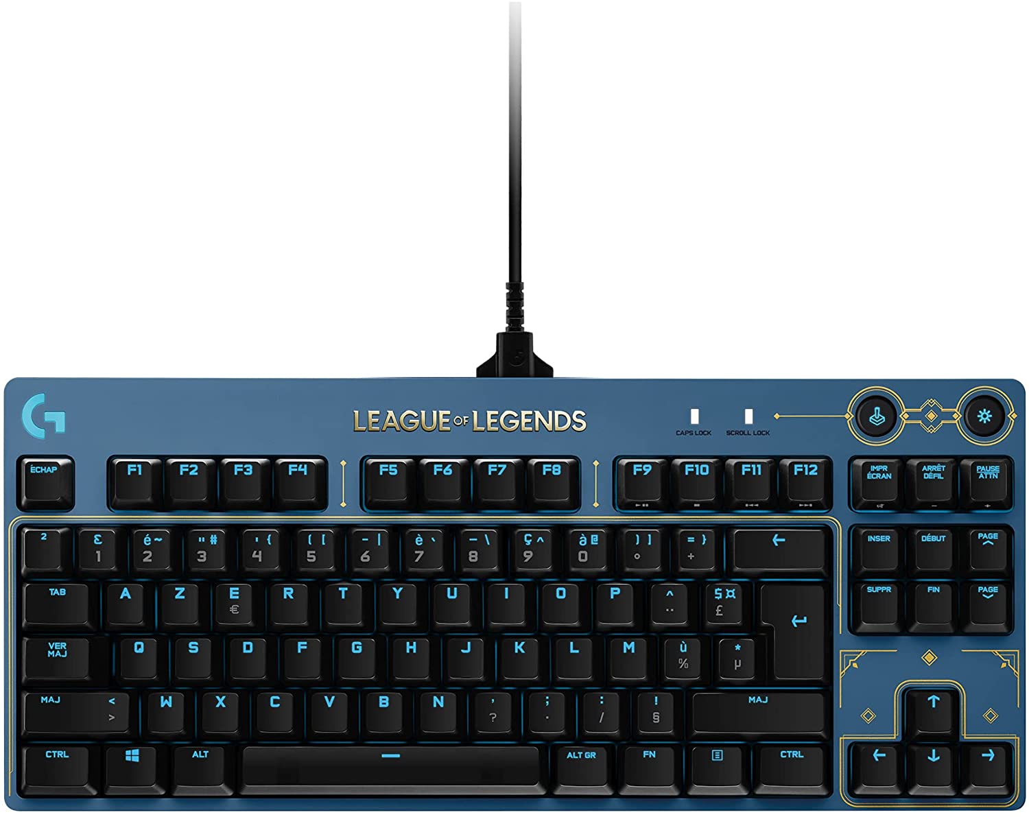 Logitech Clavier mécanique de jeu G PRO TKL sans pavé numérique Lightspeed RGB Edition League of Legends avec commutateurs GX Brown Tactile - Azerty FR - flash vidéo