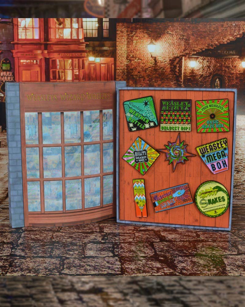 Harry Potter - Ensemble de pin's officiels de Weasley, Farces pour sorciers facétieux - flash vidéo