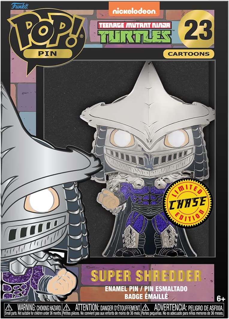 Loungefly: Funko Pop! Pins Cartoons: TMNT - Super Shredder Chase Group Large Enamel POP Pin - flash vidéo