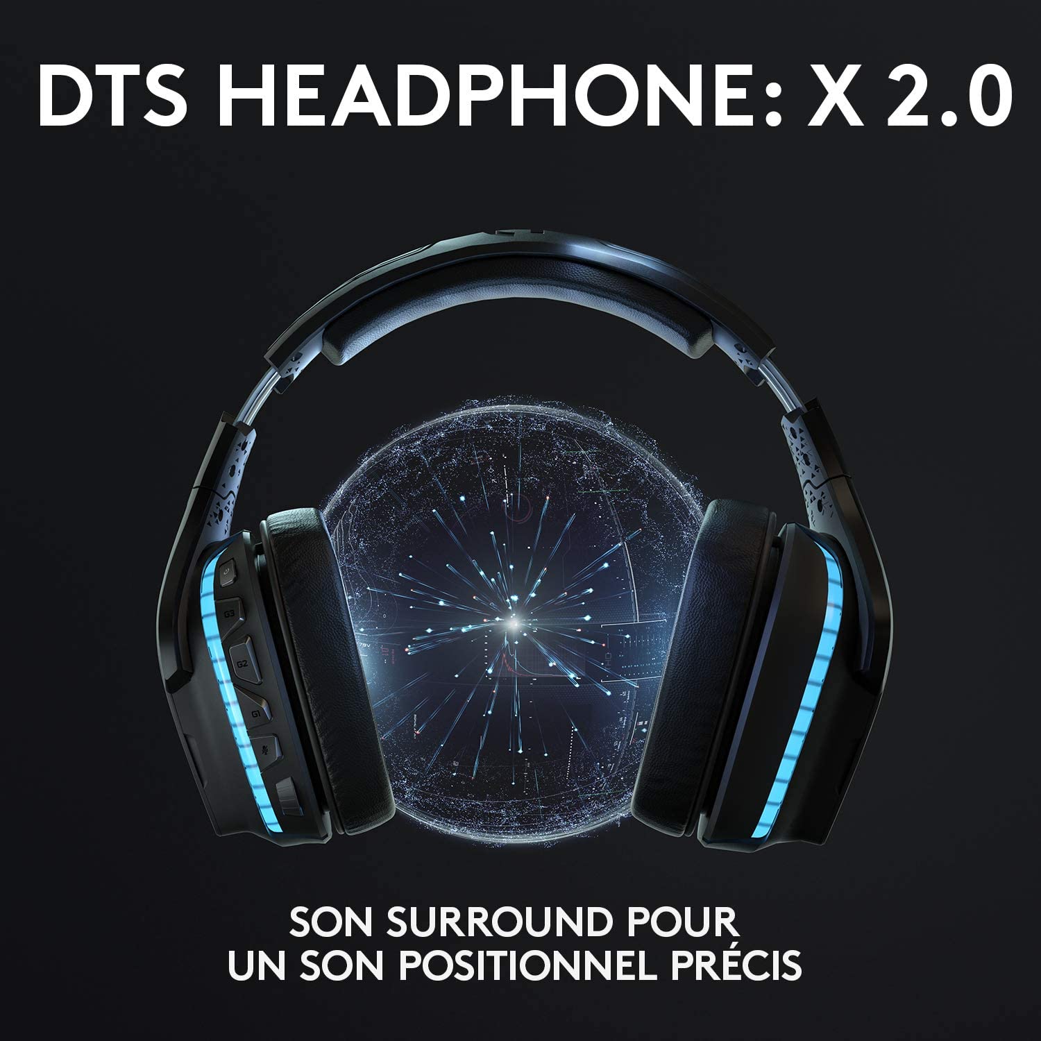 Logitech Casque de jeu Lightsync 7.1 Surround G635 pour PC, PS4, Xbox One et Switch - flash vidéo