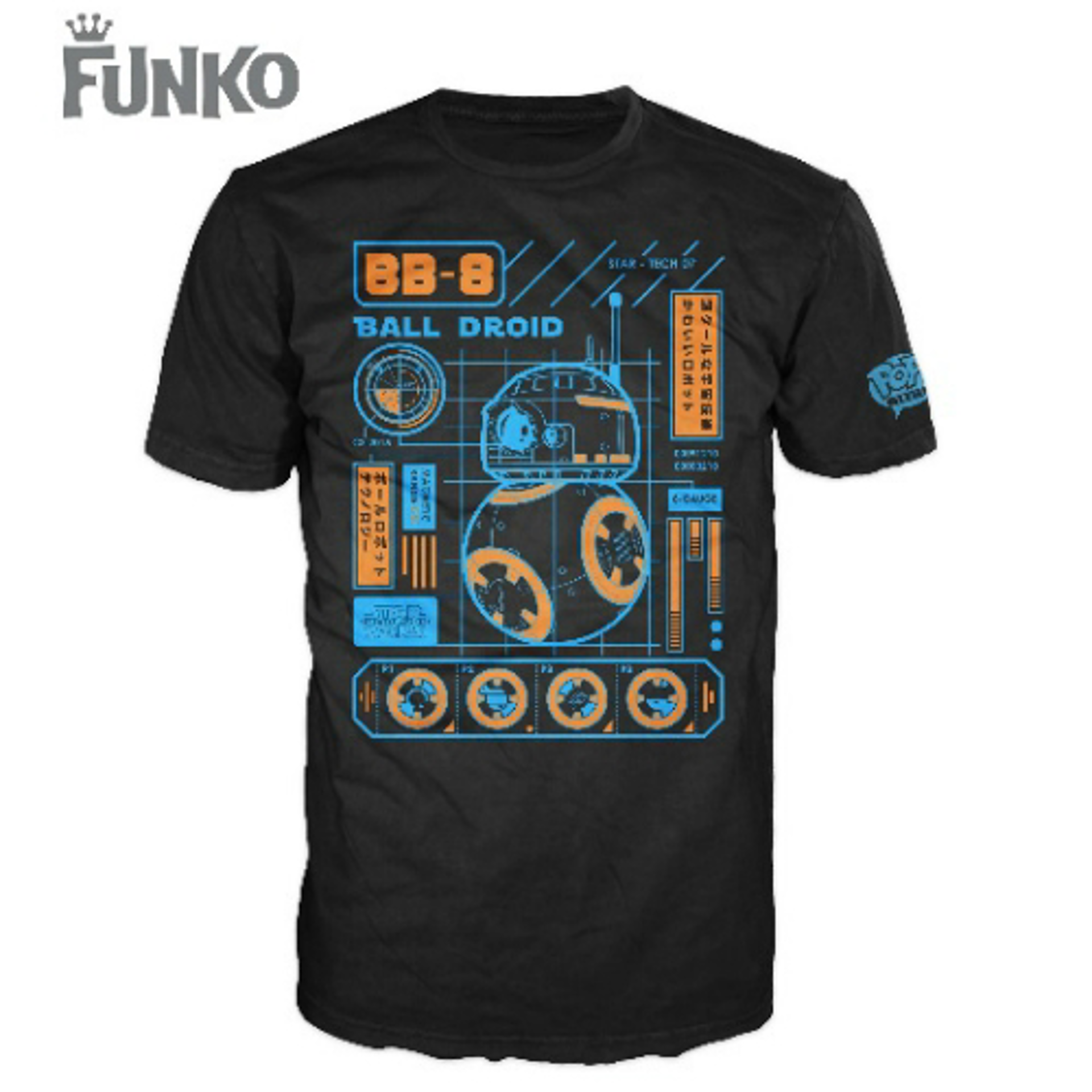 Funko Pop! Tees : Star Wars BB-8 Ball Droid Blue Print - L