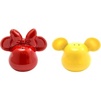 Disney - Salière et poivrière en céramique 3D Mickey Mouse jaune et rouge - flash vidéo