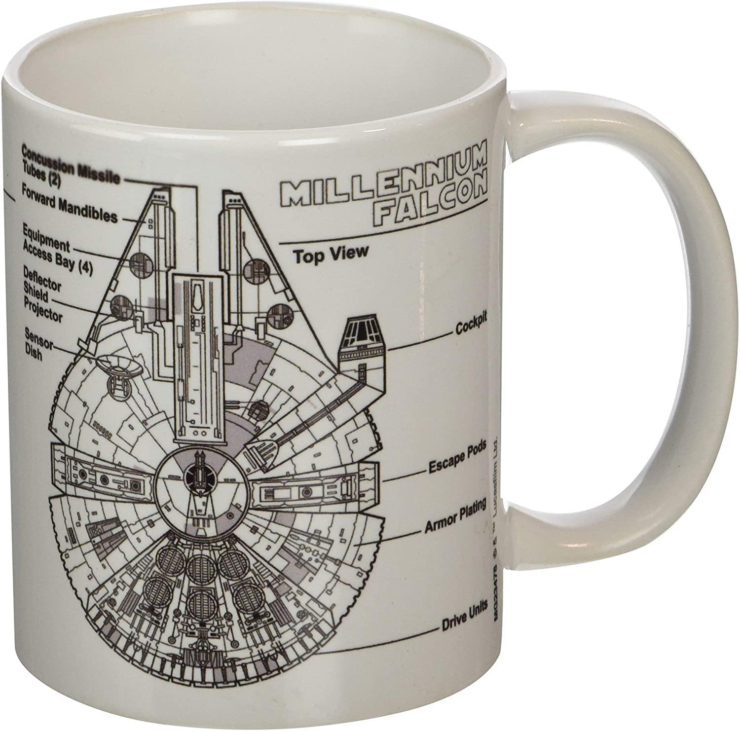 Star Wars - Millennium Falcon Sketch Coffee Mug 315ml - flash vidéo