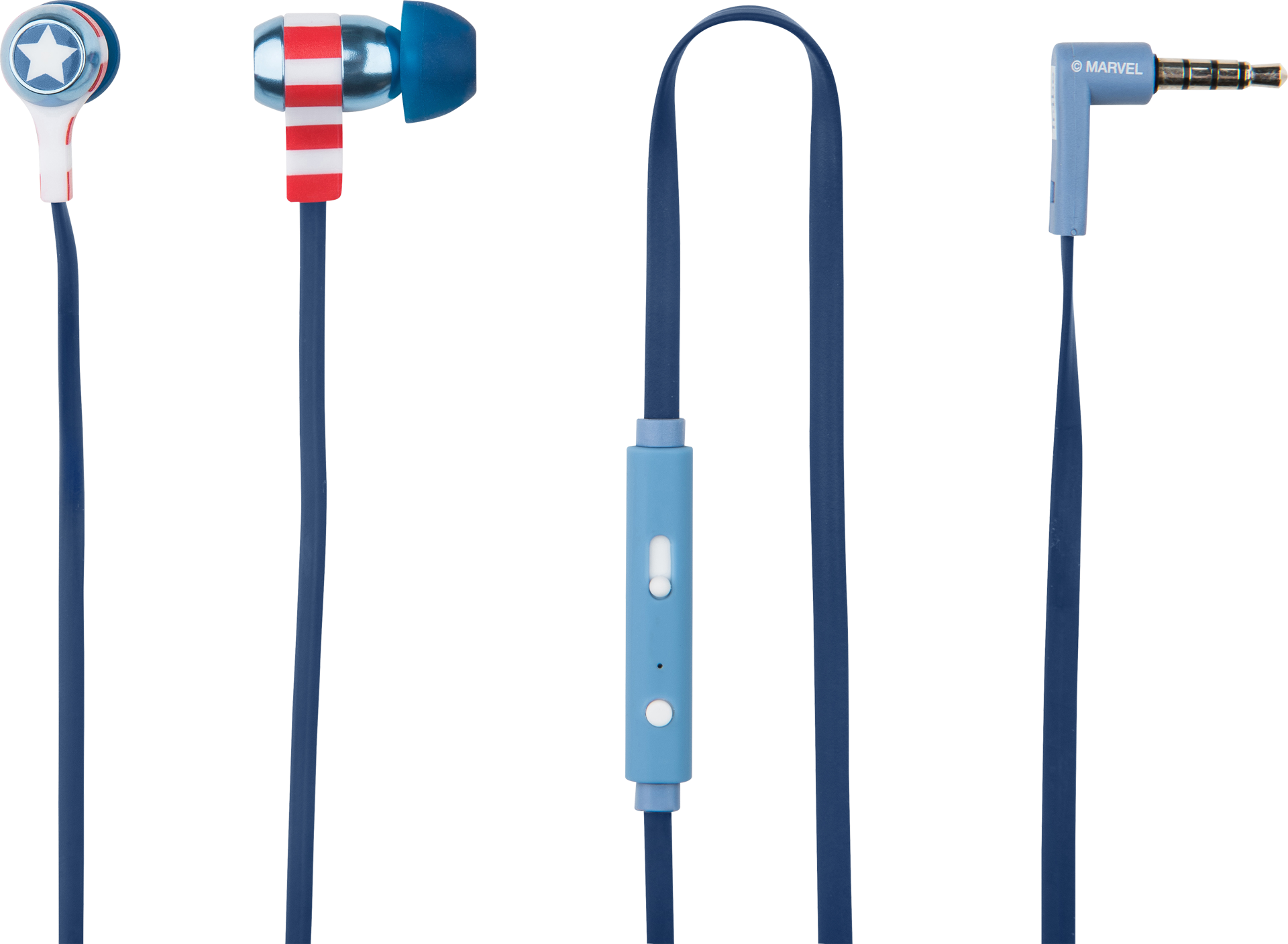Tribe Marvel - Swing Earphones with Microphone Captain America