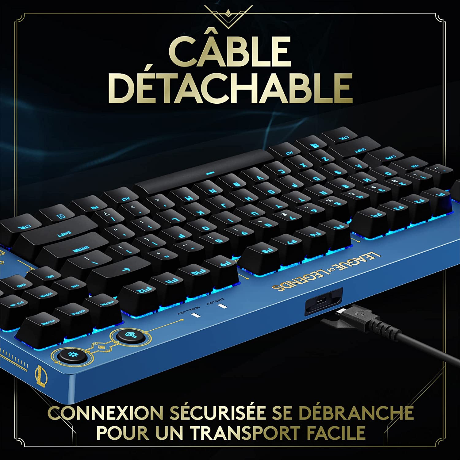 Logitech Clavier mécanique de jeu G PRO TKL sans pavé numérique Lightspeed RGB Edition League of Legends avec commutateurs GX Brown Tactile - Azerty FR - flash vidéo