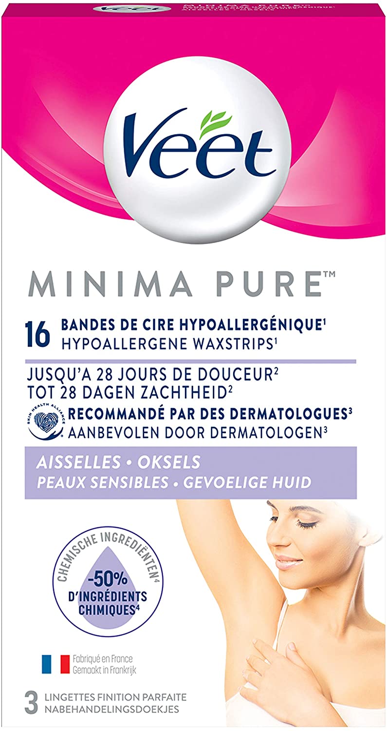 Veet MINIMA Bandes de Cire Froide Aisselles Hypoallergenique 16 strips - flash vidéo