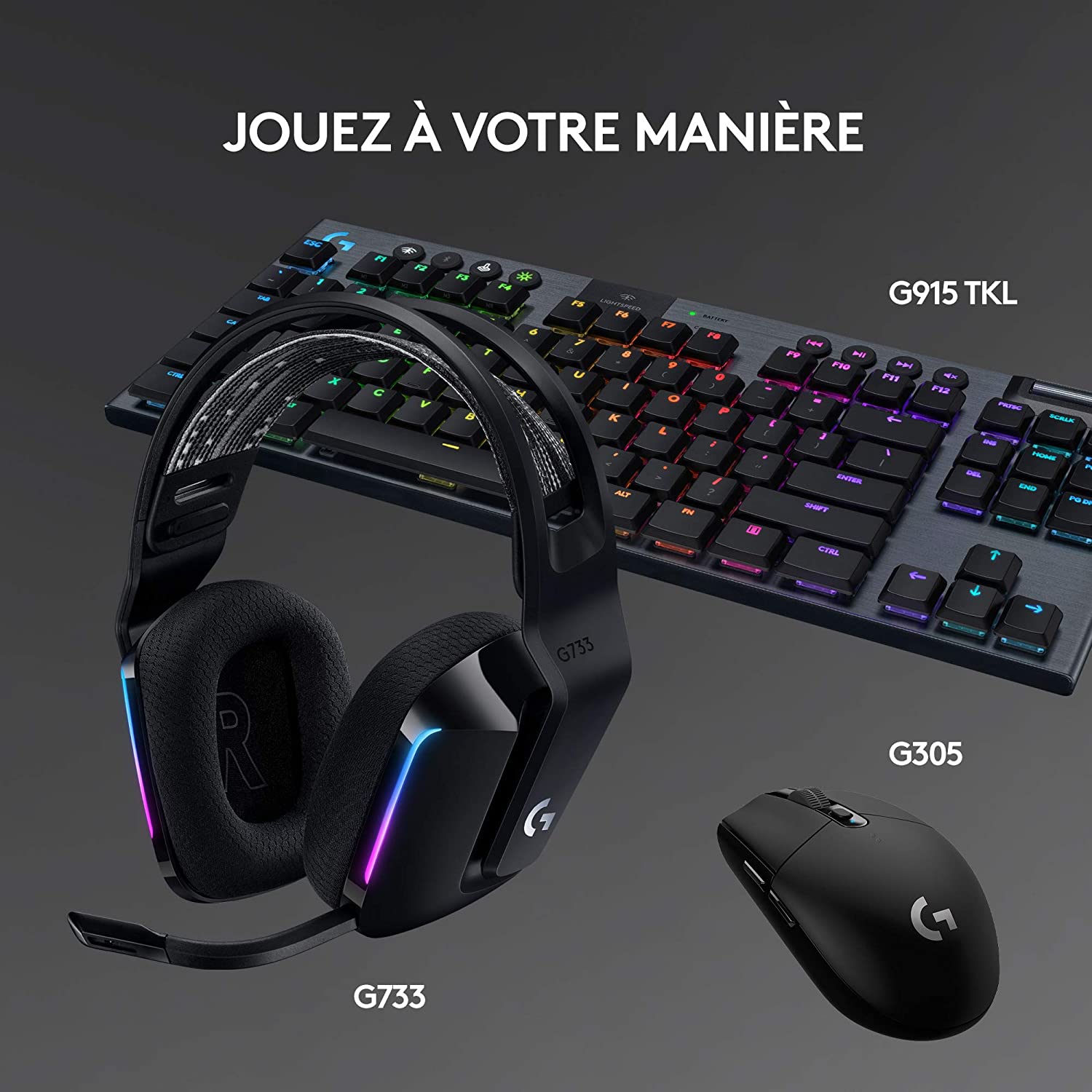 Logitech Casque de jeu sans fil Lightspeed RVB G733 Noir - flash vidéo