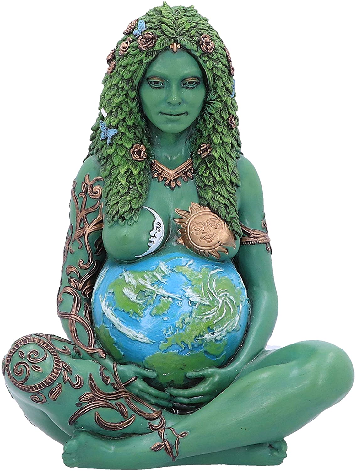 Mother Earth - Petite Figurine peinte de la Terre Mère Gaia éthérée 17.5cm - flash vidéo