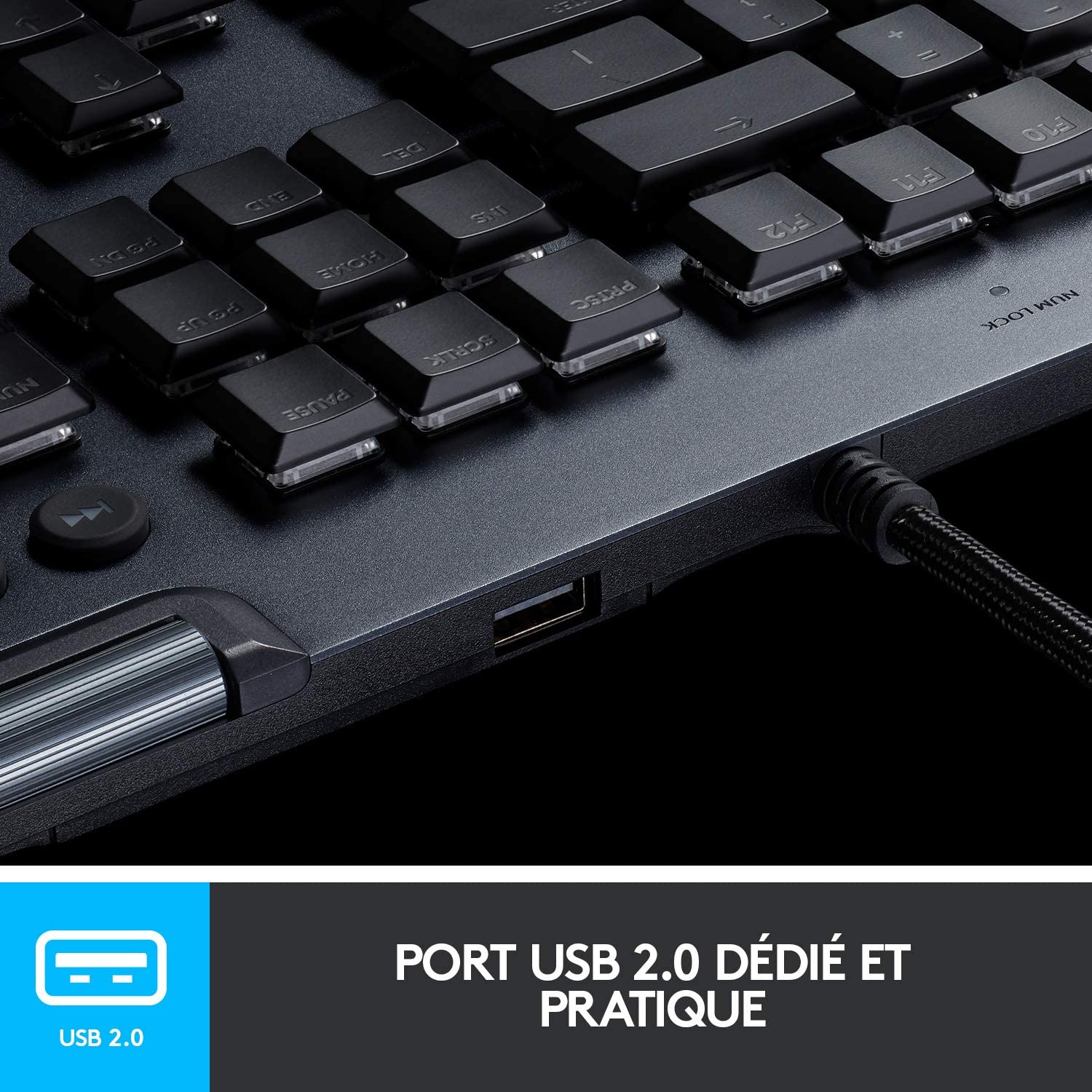 Logitech Clavier mécanique de jeu Lightsync RGB avec GL tactile G815 Carbon - Azerty FR - flash vidéo