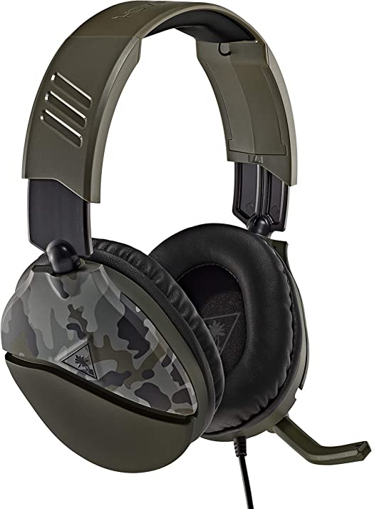 Turtle Beach - Casque de jeu filaire Recon 70 Camo Vert pour PS5, PS4, Xbox Series X|S, Xbox One, Switch et Mobile - E-Squad Only - flash vidéo