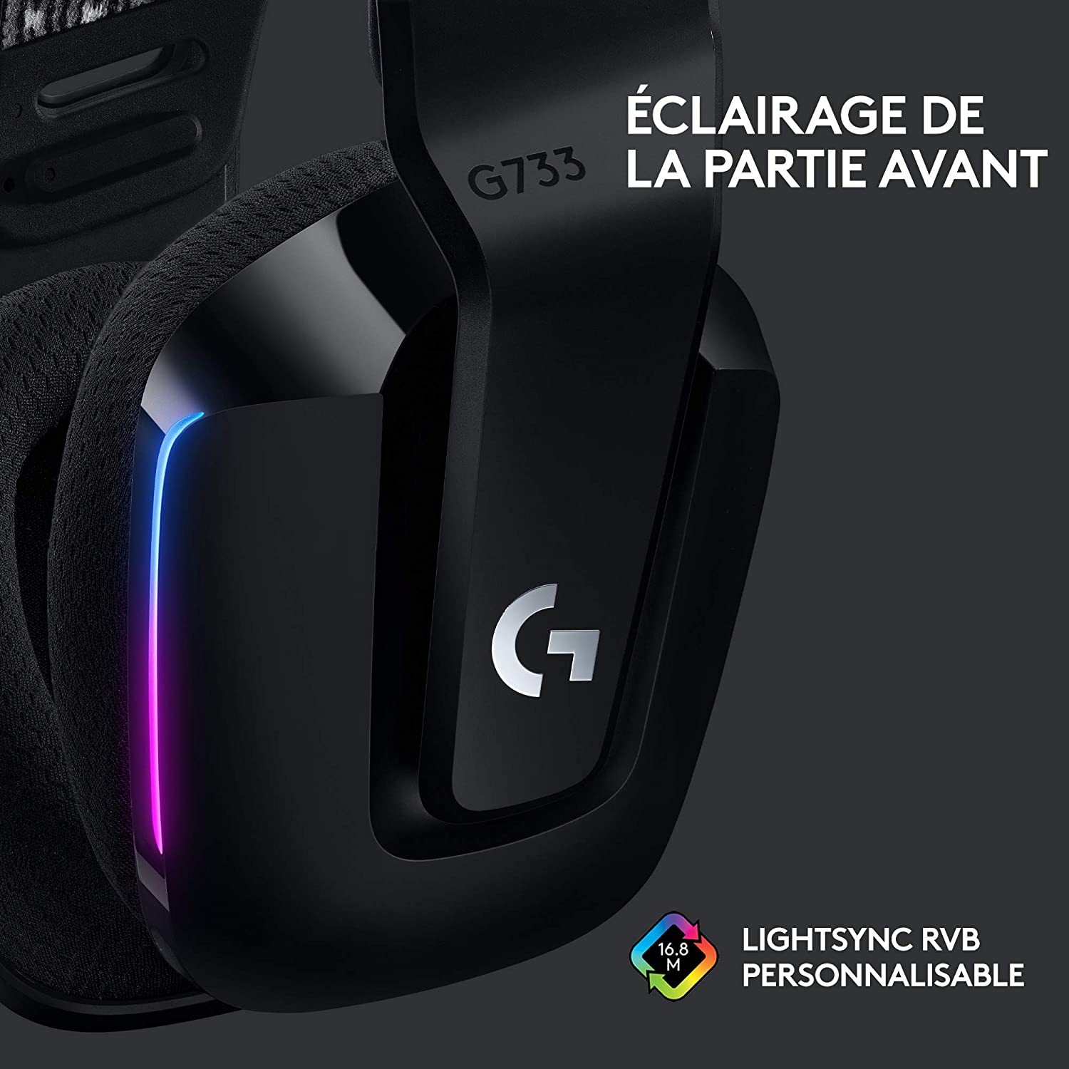 Logitech Casque de jeu sans fil Lightspeed RVB G733 Noir - flash vidéo