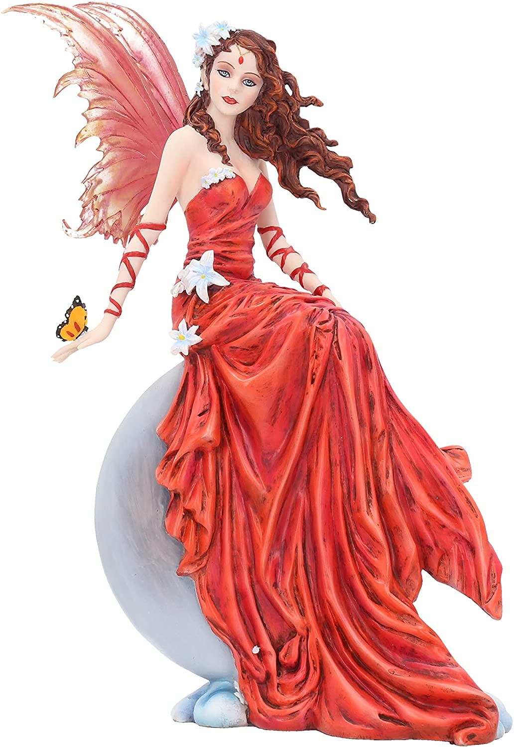 Crimsonlily - Figurine de Fée de la lune rouge et ses compagnons papillons 28.5cm