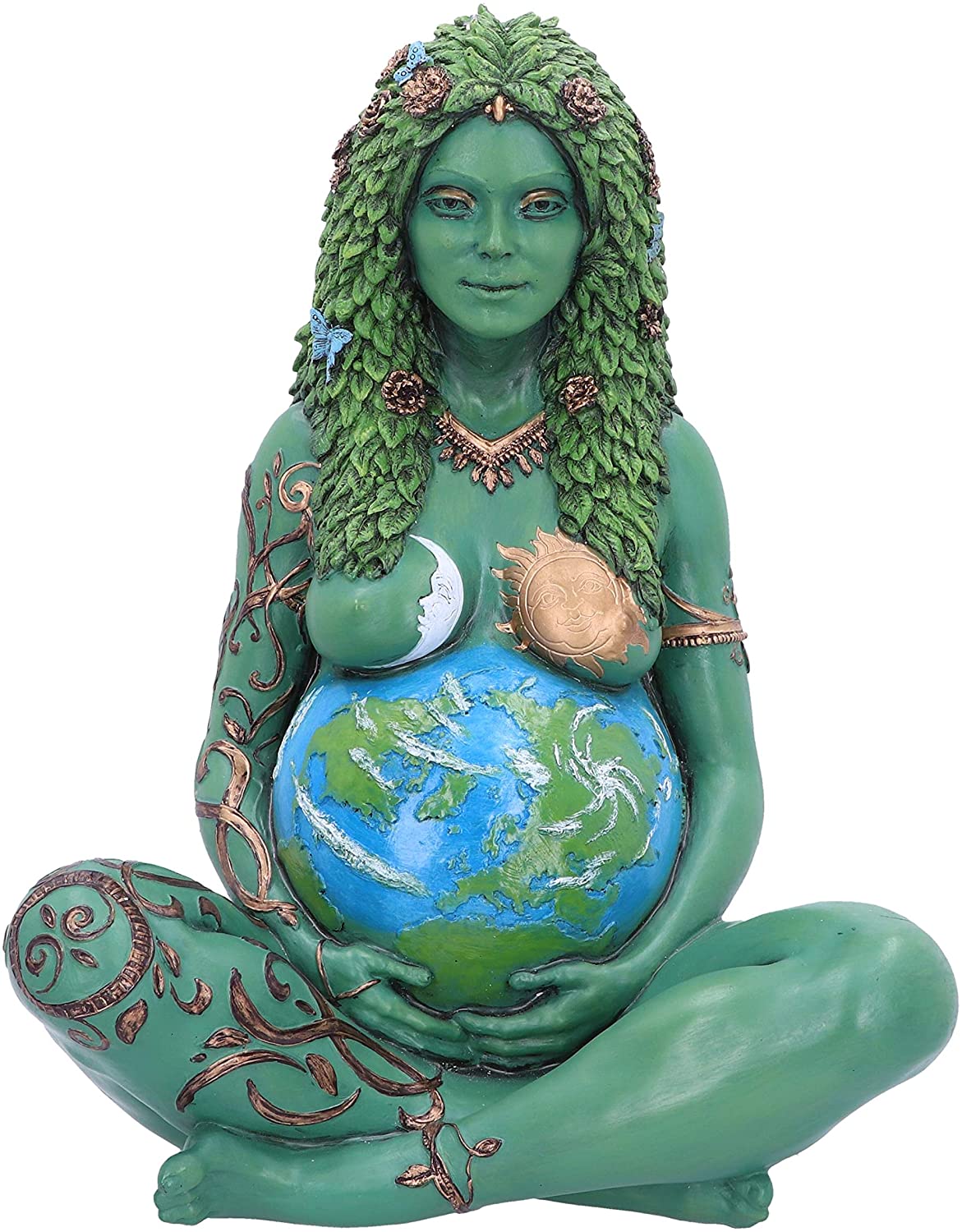 Mother Earth - Grande Figurine peinte de la Terre Mère Gaia éthérée 30cm - flash vidéo