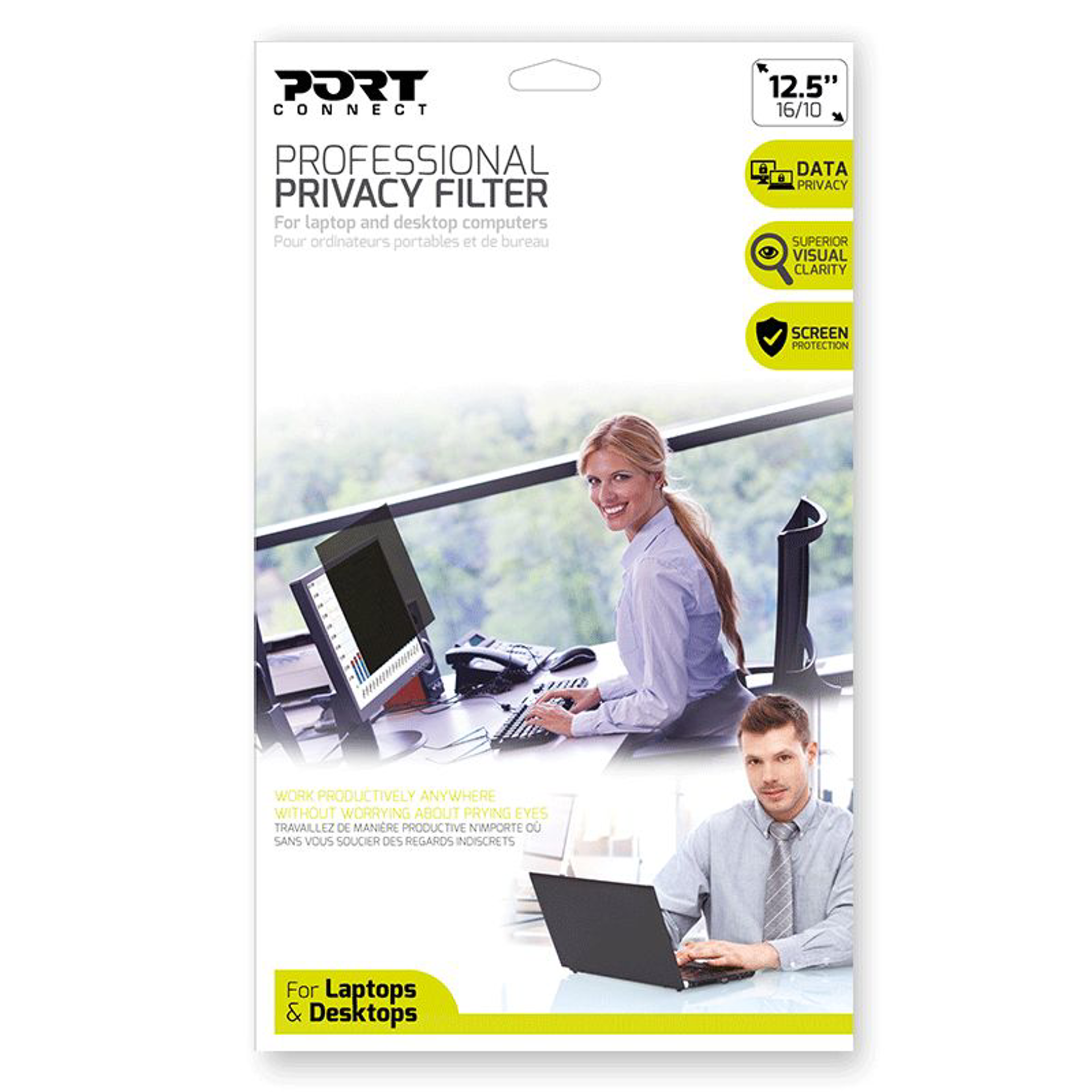 Port Designs Professional Privacy Filter 2D 12.5" 16/10 - flash vidéo
