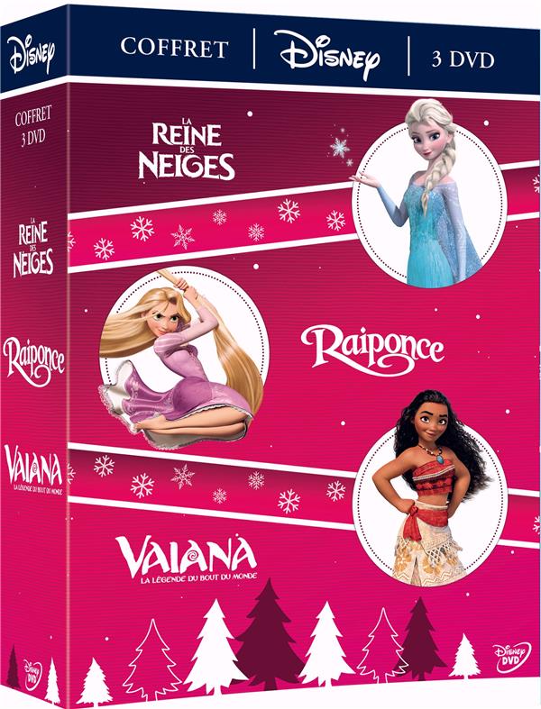 Coffret Disney 3 Films : Vaiana, La Légende Du Bout Du Monde La Reine Des Neiges Raiponce [DVD] - flash vidéo