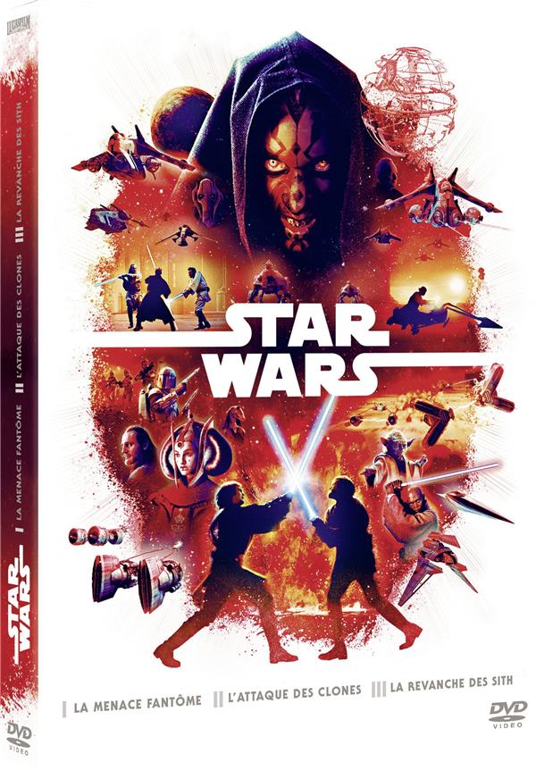 Star Wars - Episodes I à III : La Menace Fantôme + L'attaque Des Clones + La Revanche Des Sith [DVD] - flash vidéo