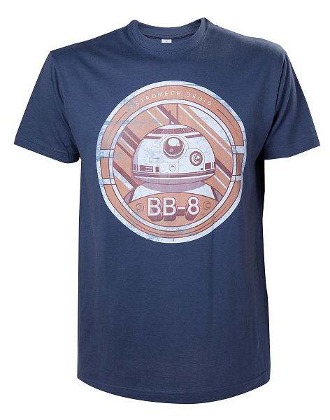Star Wars - The Force Awakens BB-8 Print Blue T-Shirt - S - flash vidéo