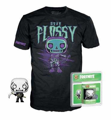 Funko Pocket Pop! & T-Shirt Fortnite Skull Trooper - Size M - flash vidéo