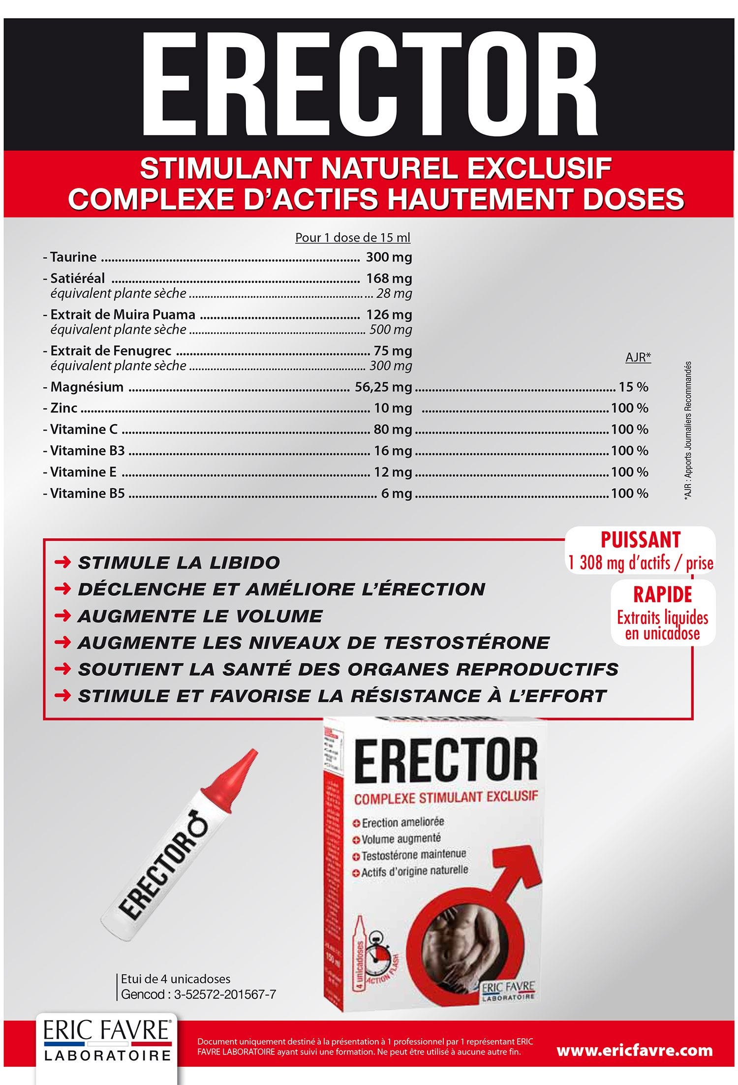 Dorcel - Etui de 4 Unicadoses Erector [Bien-être] - flash vidéo