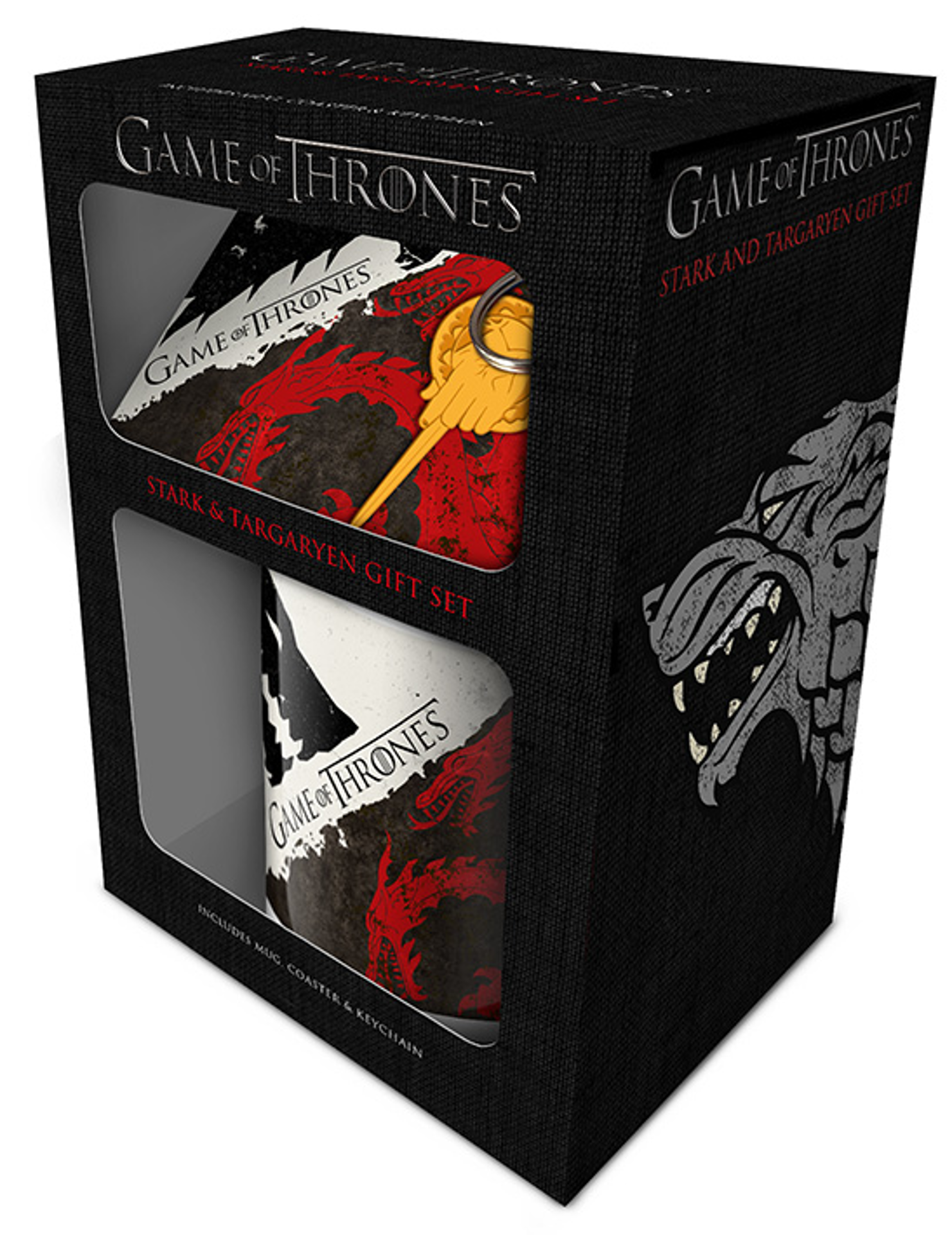 Game of Thrones - Stark & Targaryen Gift Set (Mug, Coaster & Keychain)