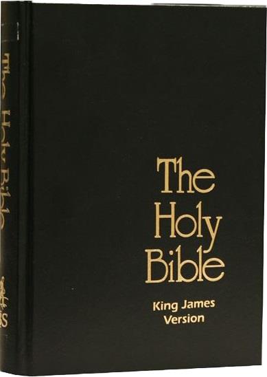 Bible kjv anglais, rigide, noire, compacte