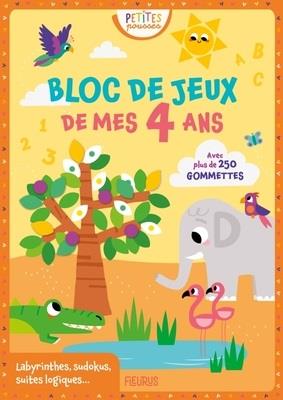 Le bloc de jeux de mes 4 ans : avec plus de 250 gommettes - flash vidéo