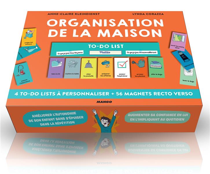 Organisation de la maison ; 4 to-do lists à personnaliser et 56 magnets recto verso - flash vidéo