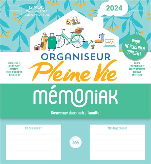 Mémoniak : organiseur pleine vie : de janvier à décembre (édition 2024) - flash vidéo