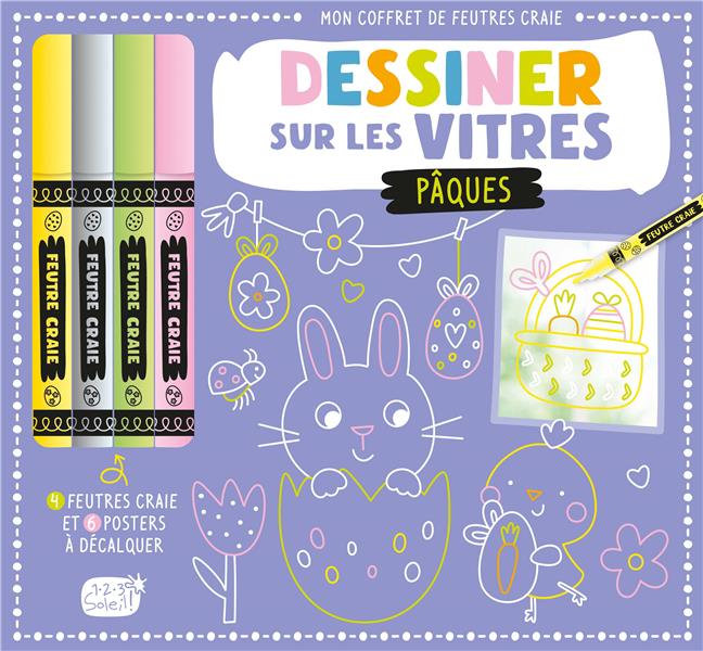 Mon coffret de feutres craie : dessiner sur les vitres : Pâques - flash vidéo