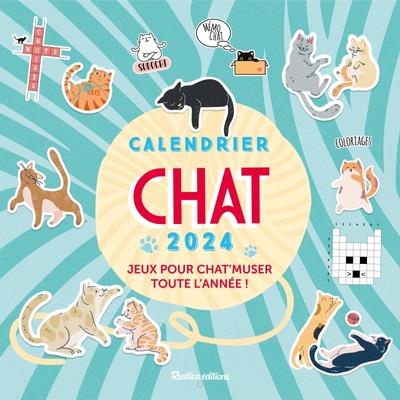 Calendrier mural chats : jeux pour chat'muser toute l'année ! (édition 2024)