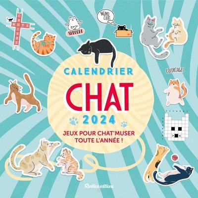 Calendrier mural chats : jeux pour chat'muser toute l'année ! (édition 2024) - flash vidéo