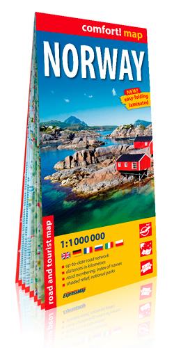 Norvege (ang) 1/1m carte grand format laminee - flash vidéo