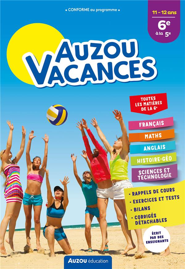 Cahier de vacances : Auzou vacances ; de la 6e à la 5e - flash vidéo