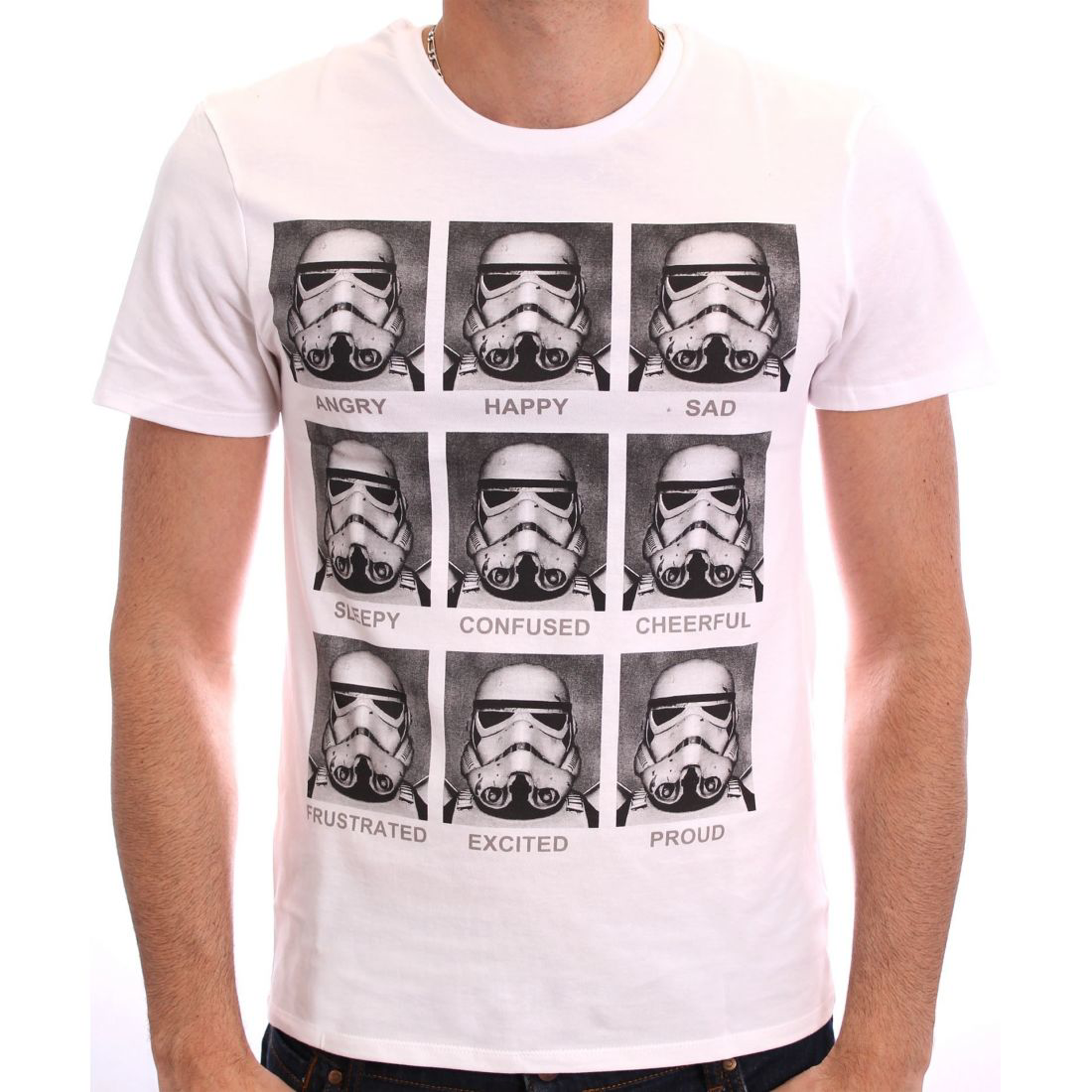 Star Wars - Trooper Emotions White T-Shirt - L
