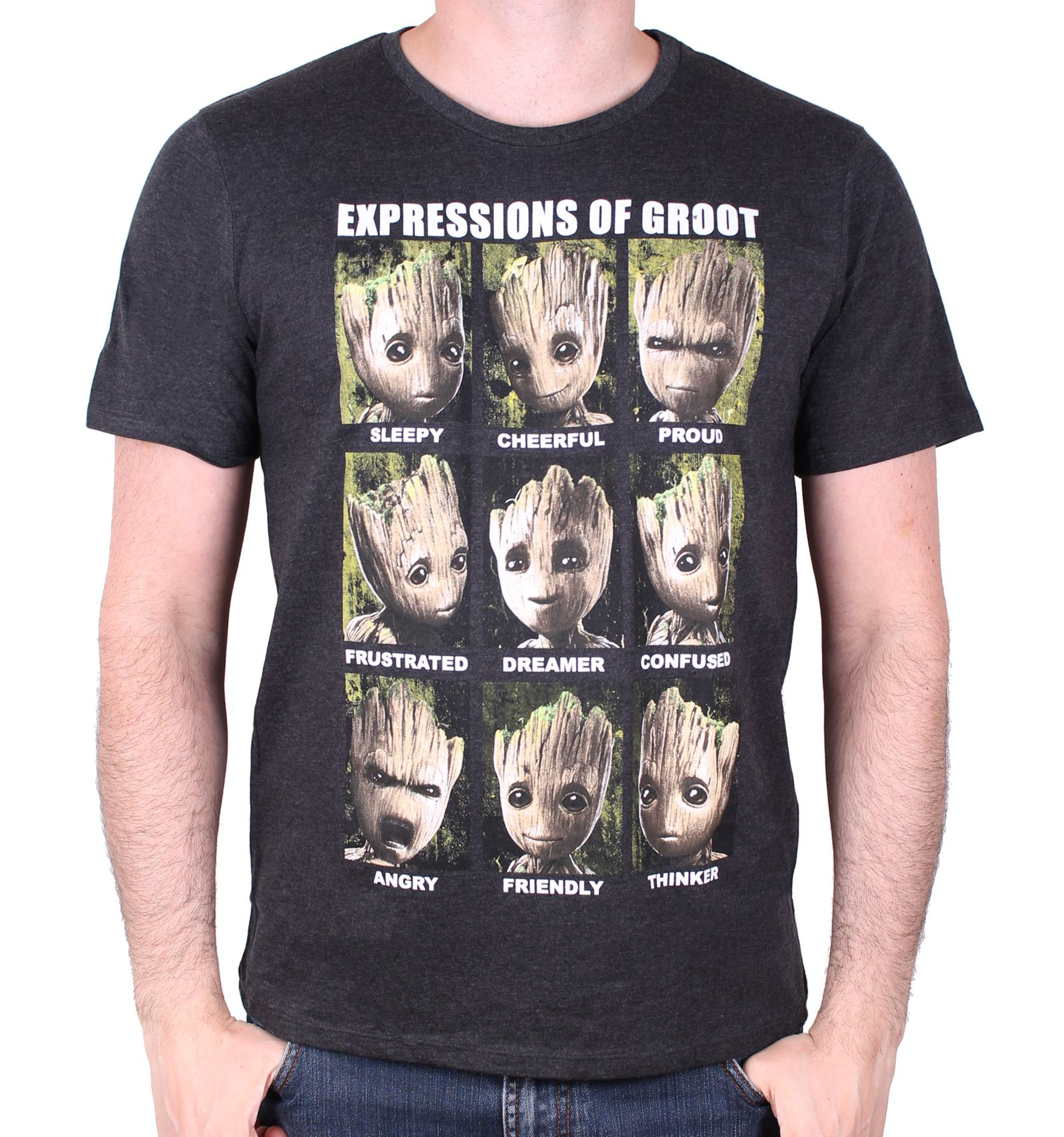 Marvel - Guardians of the Galaxy Vol.2 Expressions of Groot Black T-Shirt - S - flash vidéo