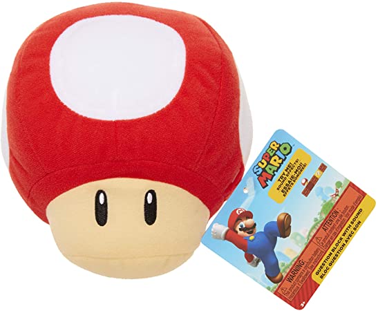 Nintendo - Super Mario Peluche Champignon Power Up rouge avec fonctions - flash vidéo