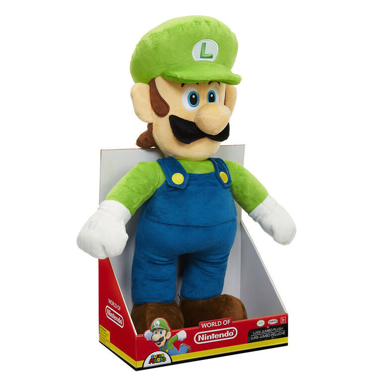 Nintendo - Super Mario Peluche Luigi Jumbo 50 cm - flash vidéo