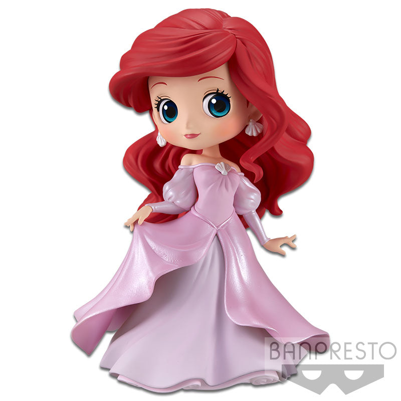 Disney Characters Q Posket Ariel Princess Dress Ver.B Pink Dress Figure 14cm