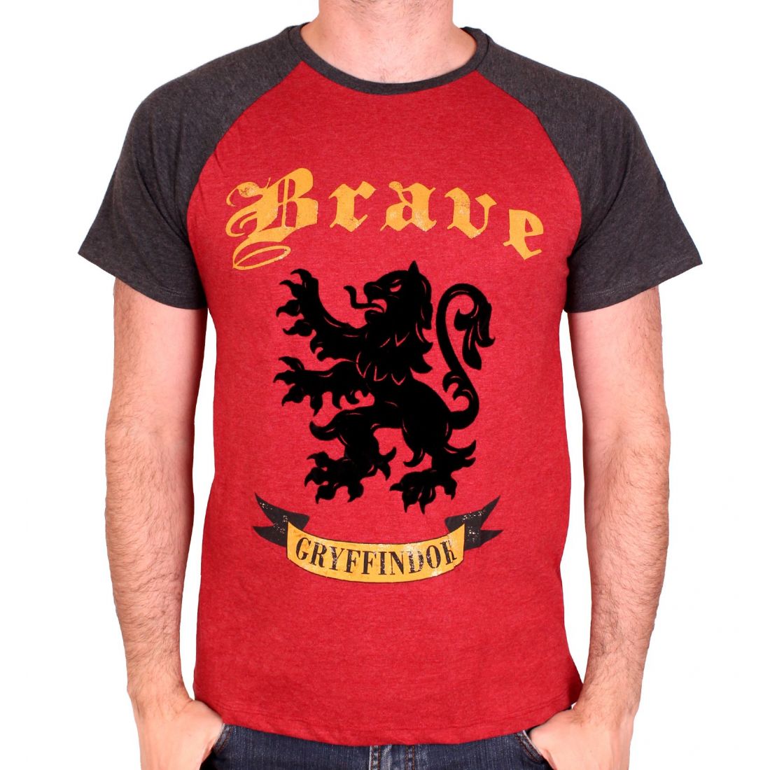 Harry Potter - Brave Gryffindor Crest Red/Anthracite T-Shirt - S