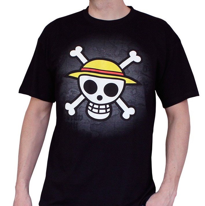 § One Piece - Skull with Map Man Black T-Shirt - S