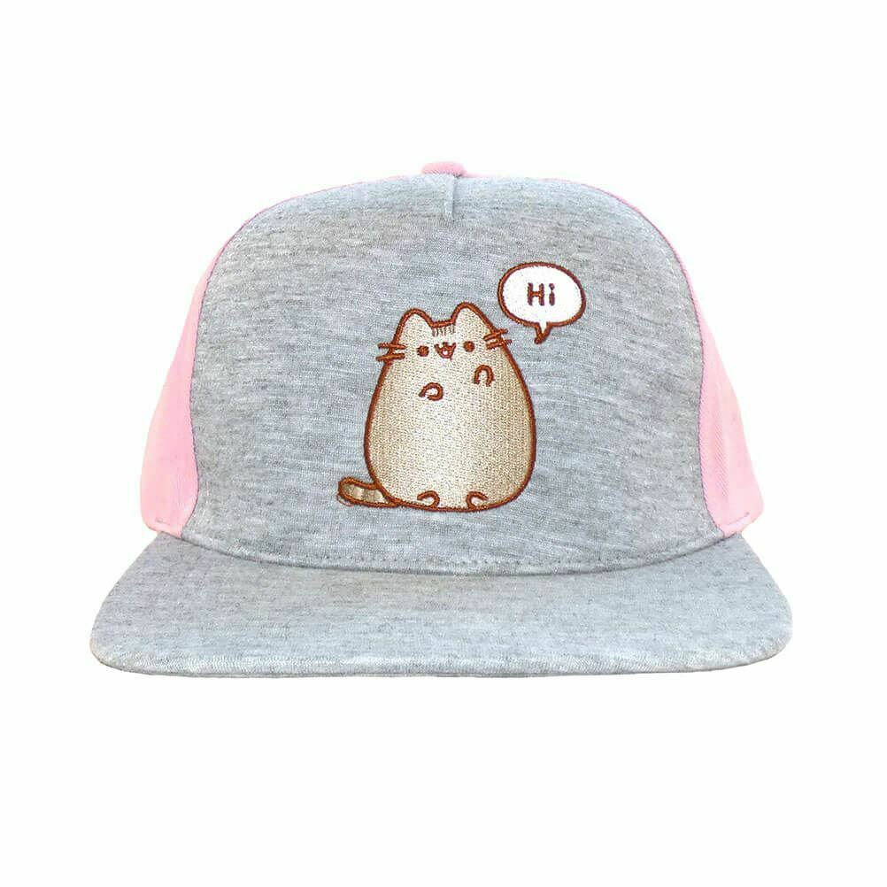 Pusheen - "Hi" Gris et Blanc Casquette Snapback - flash vidéo