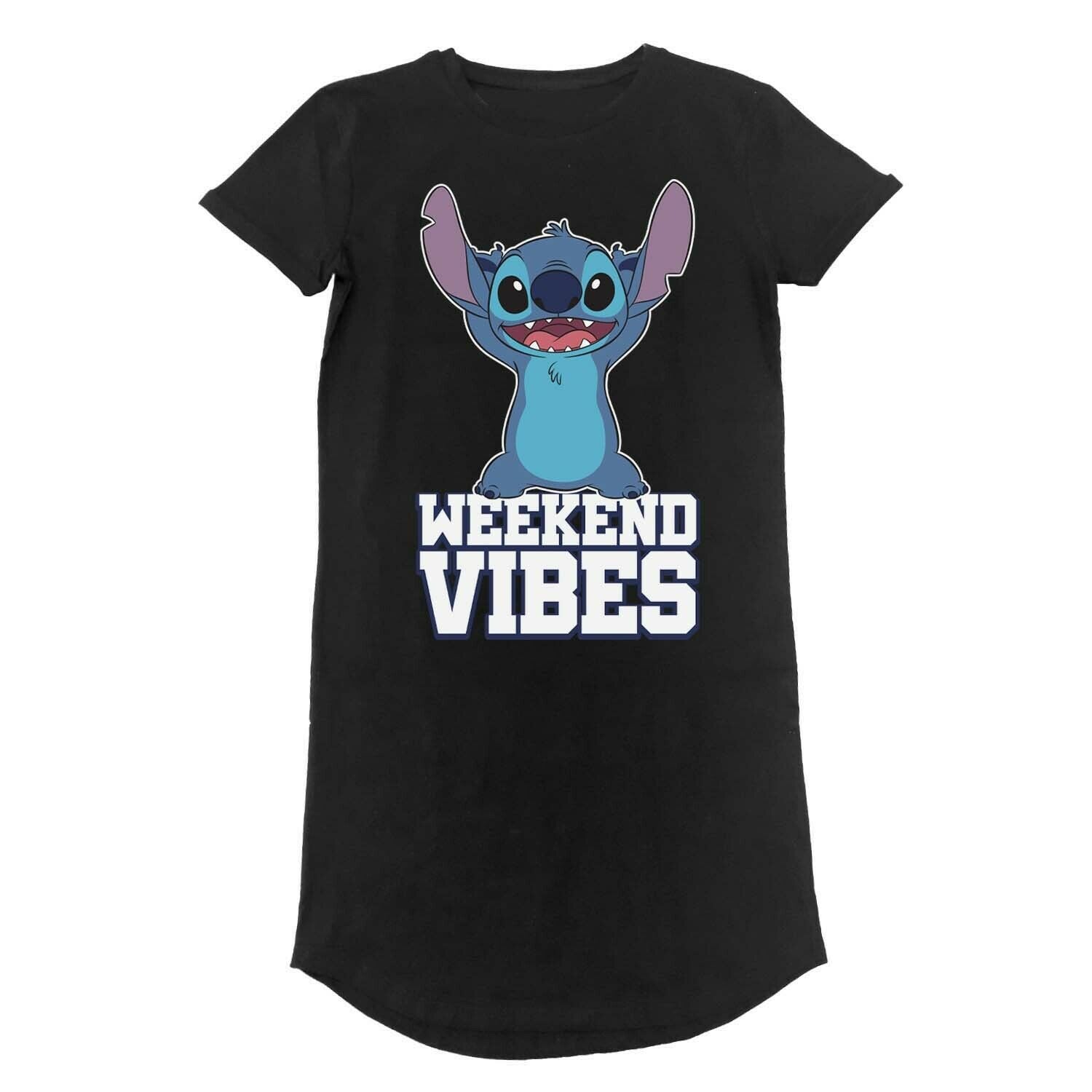 Disney - Robe T-Shirt Noire Lilo And Stitch Vibes du week-end - M