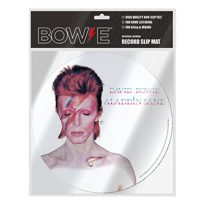 David Bowie - Feutrine pour tourne-disque Album Aladdin Sane 30cm - flash vidéo