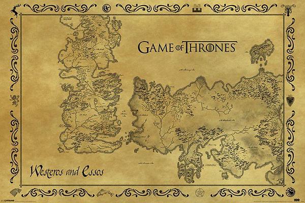 Game of Thrones - Maxi Poster Westeros and Essos Antique Map - flash vidéo