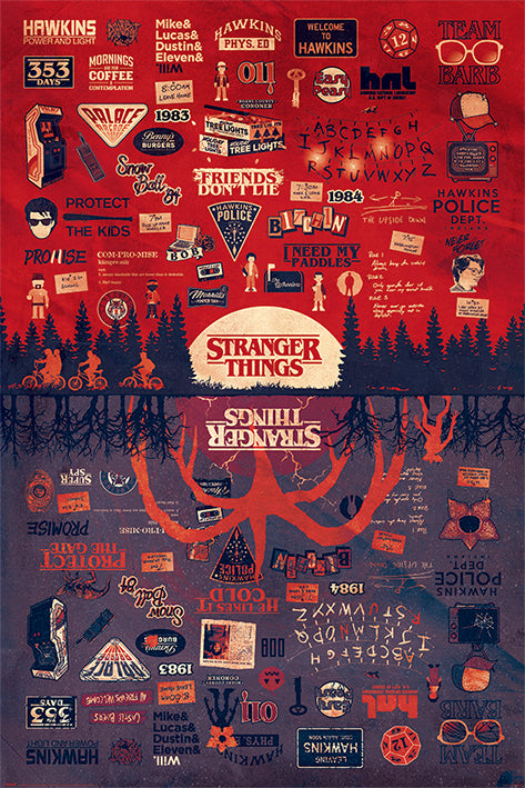 Stranger Things - The Upside Down Maxi Poster - flash vidéo