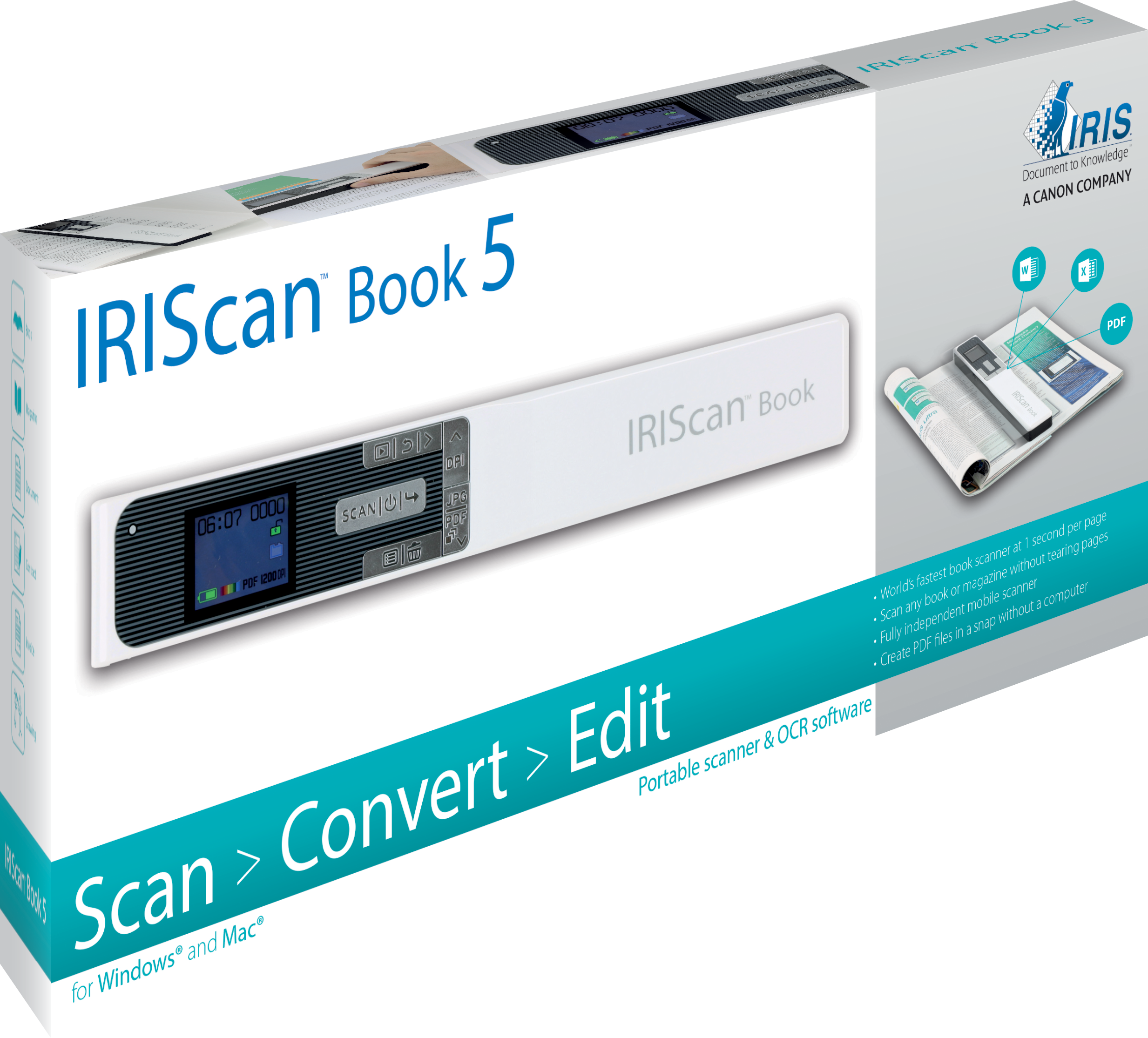 IRIScan Book 5 Scanner Portable Blanc - flash vidéo