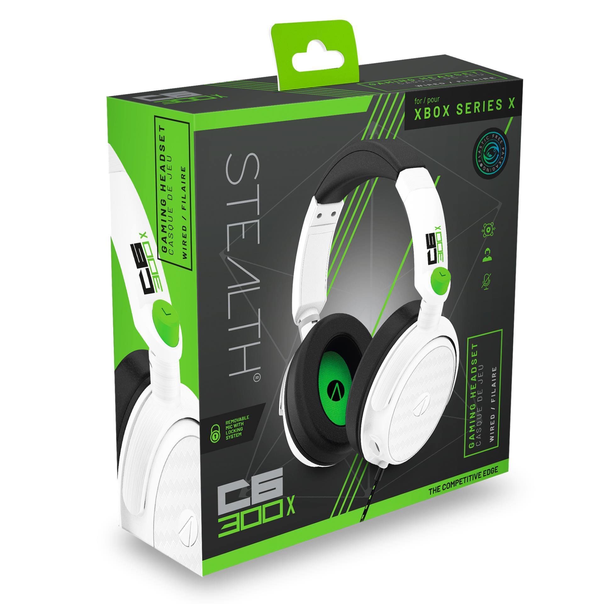 Stealth - Casque de jeu stéréo filaire C6-300X Blanc et Vert pour Xbox Series - flash vidéo