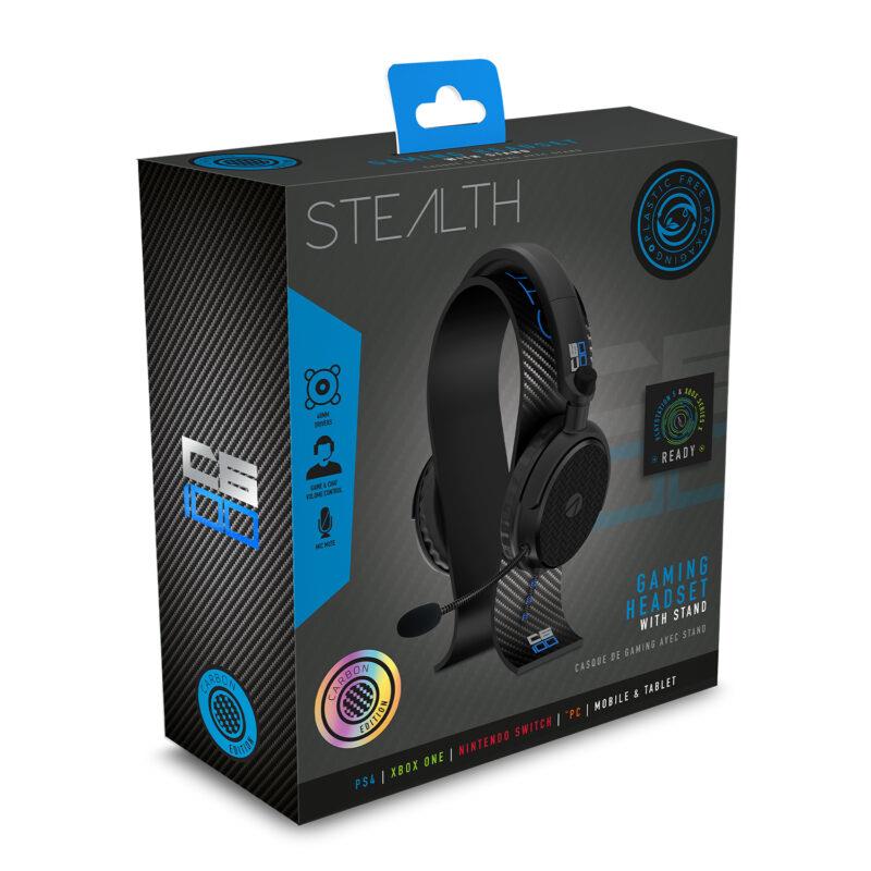 Stealth - Casque de jeu filaire C6-100 Noir et Vert avec support de casque Carbon pour PS4, Xbox One, Switch, PC et Mobile - flash vidéo